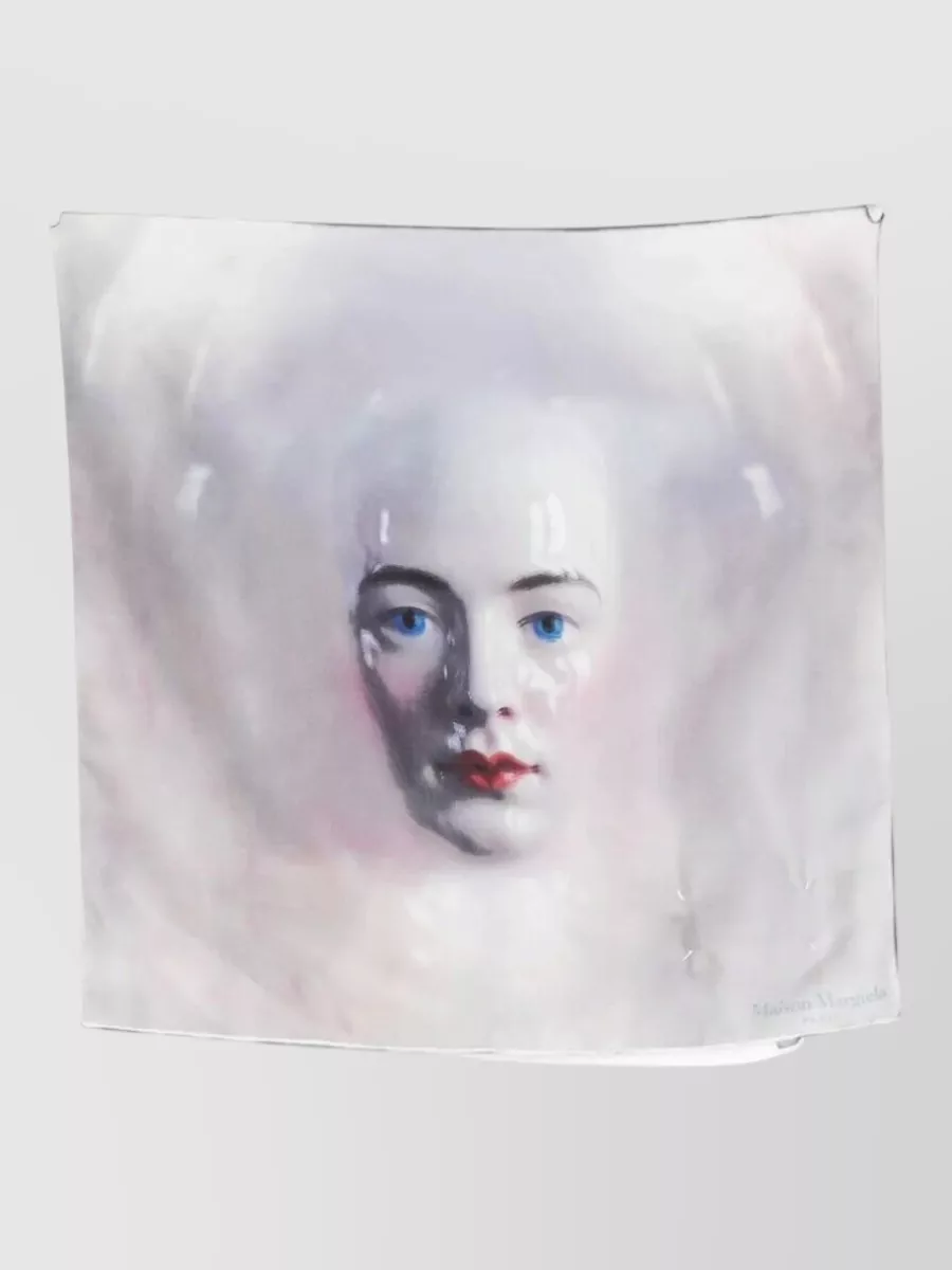 Maison Margiela silk porcelain doll print scarf