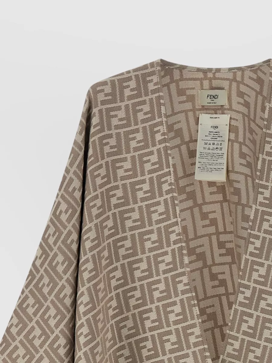 Fendi Ff Jacquard Poncho Draped Design