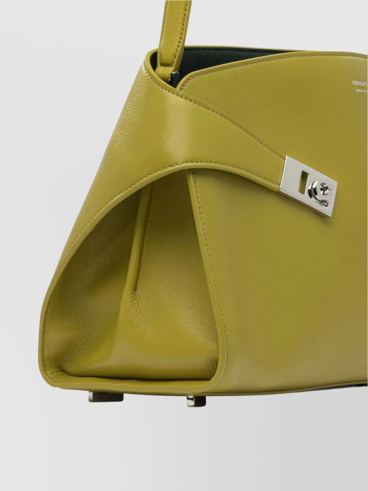 Ferragamo Structured Top Handle Shoulder Strap Metal Hardware