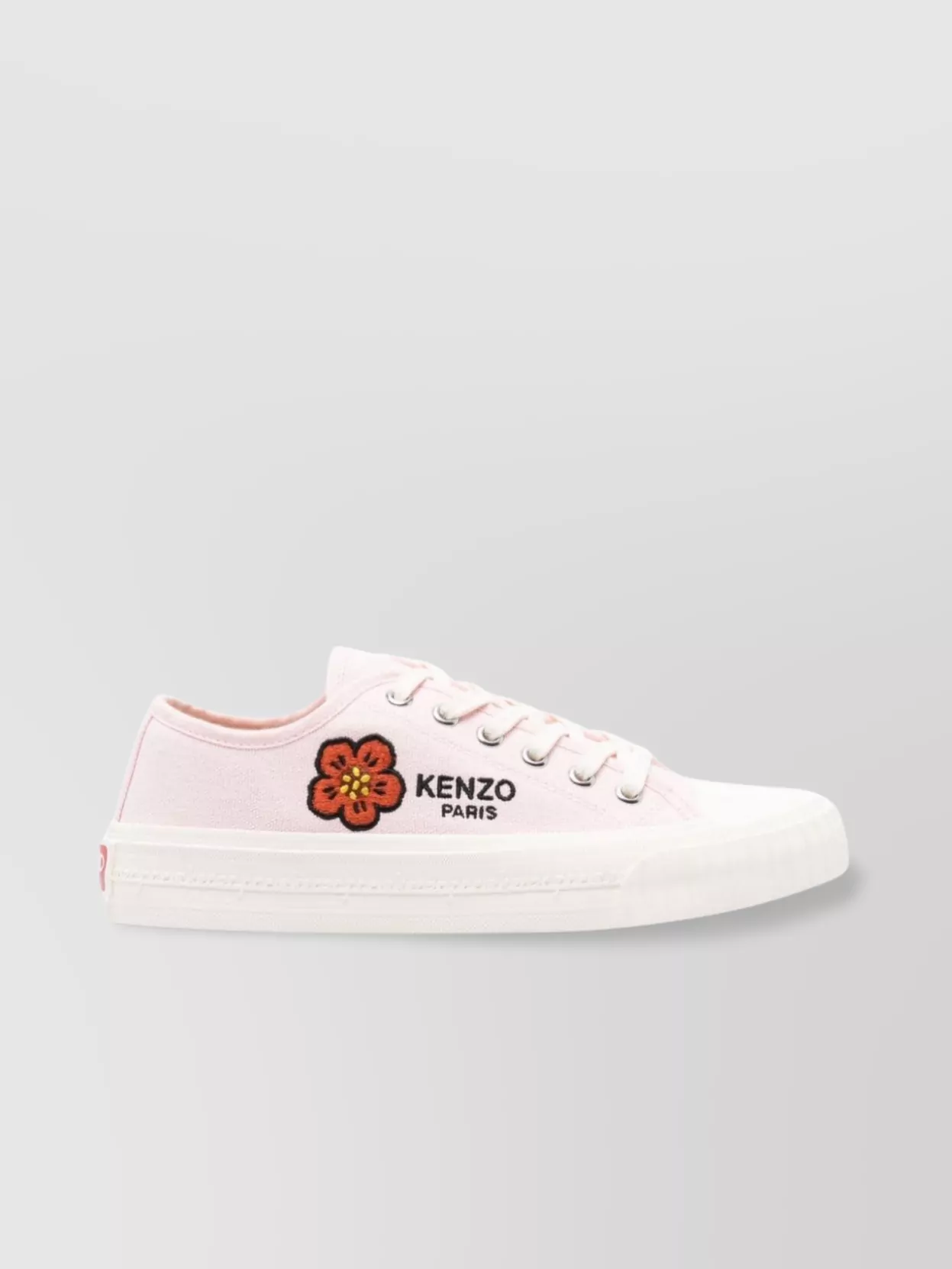 Shop Kenzo Round Toe Sneakers With Contrasting Rubber Sole