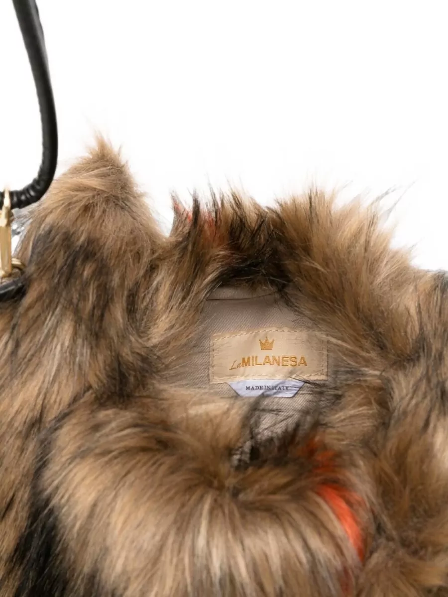 La Milanesa Faux Fur Bucket Bag