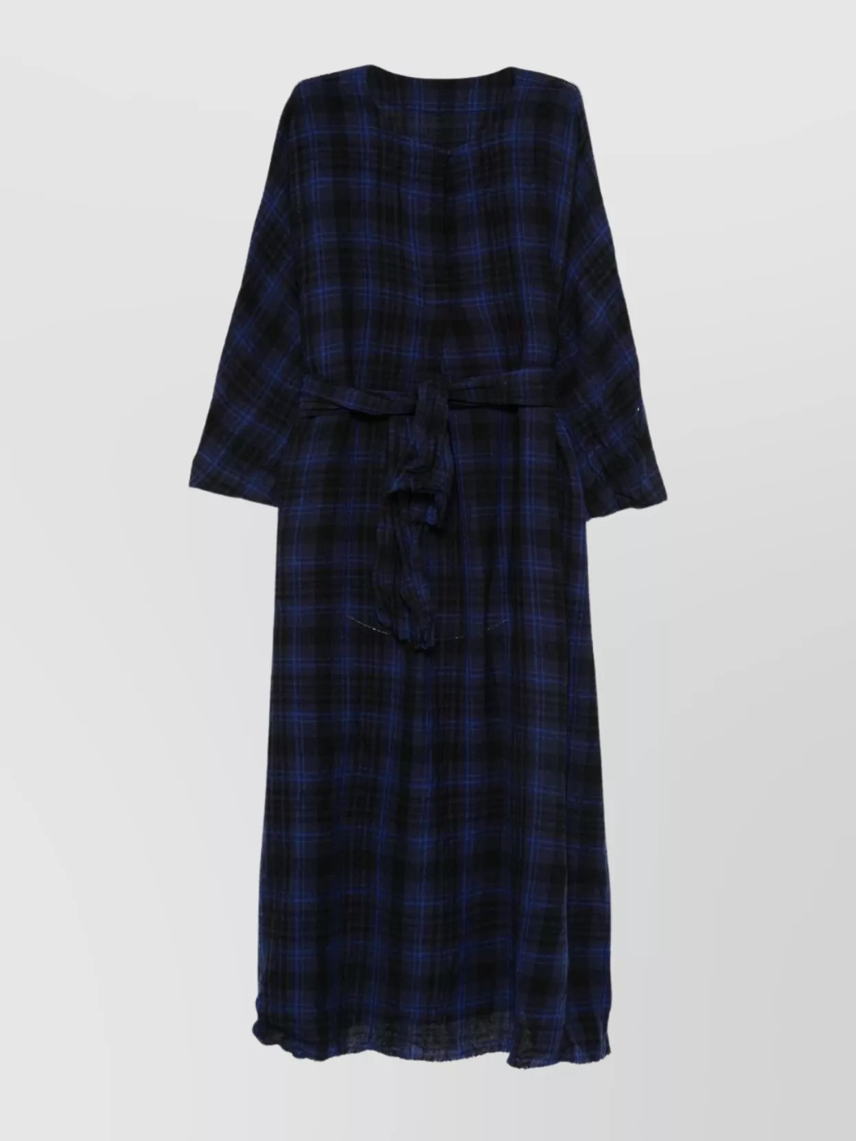 Daniela Gregis Checked Wool Dress Belted At Waist