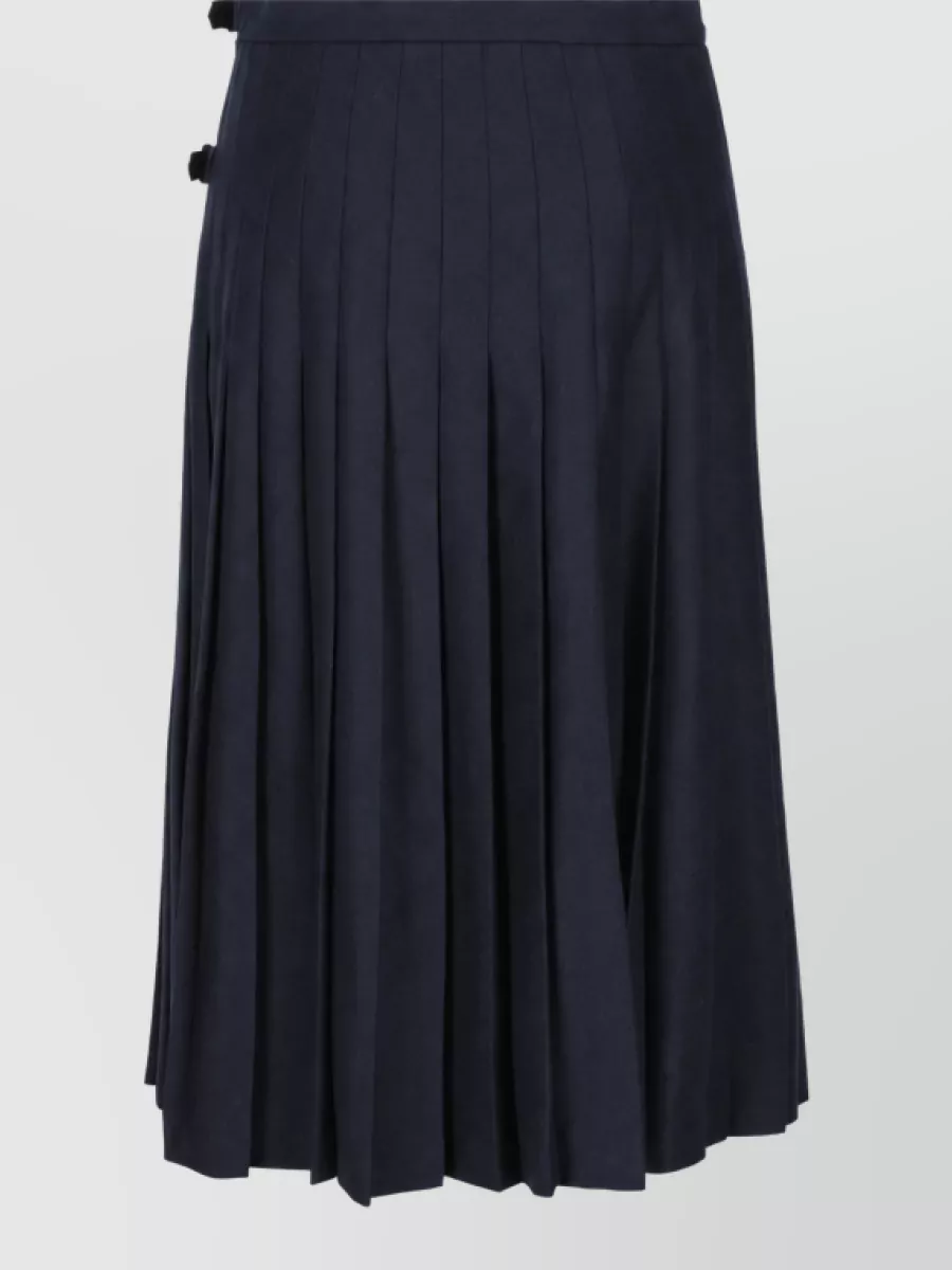 Prada Wool Cashmere Pleated Midi Skirt