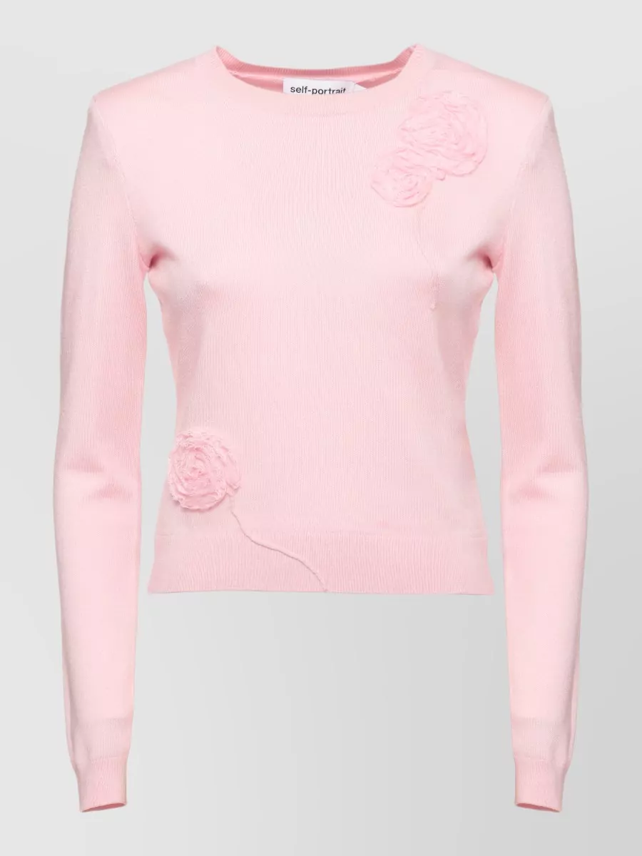 Self-Portrait ribbed crewneck sweatshirt