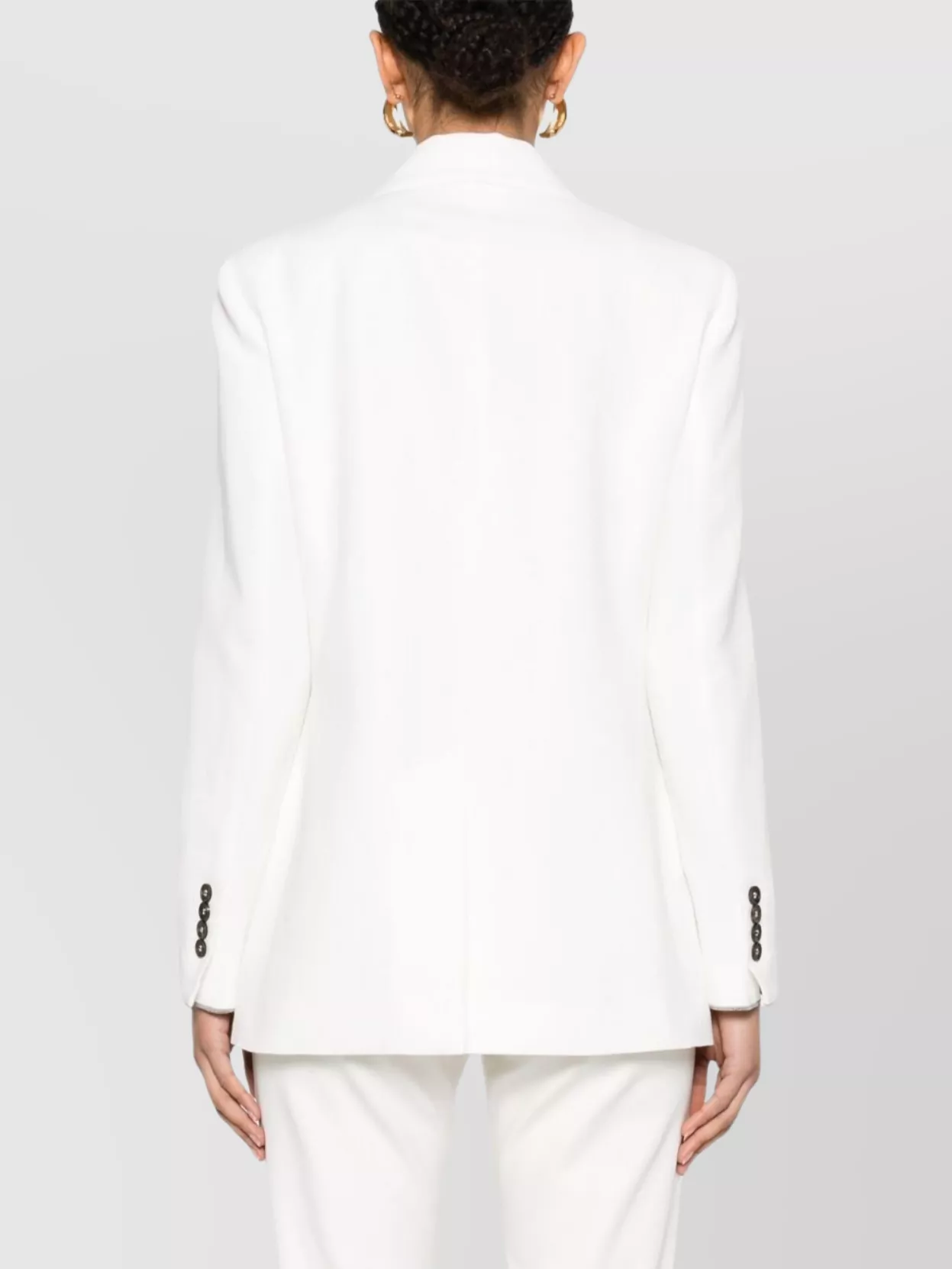 Brunello Cucinelli Sequined Stripe Double-breasted Organza Jacket In White