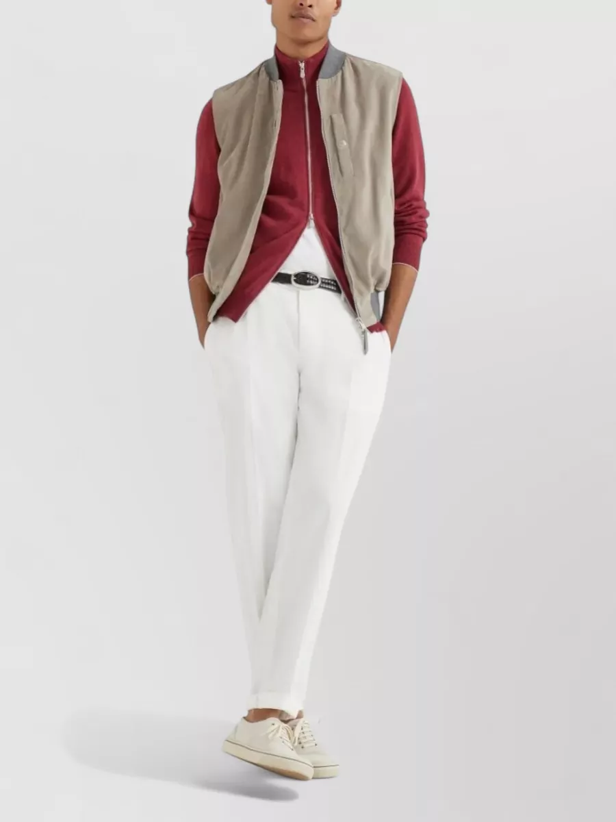 Brunello Cucinelli Slim Fit Trousers Cuffed Hem