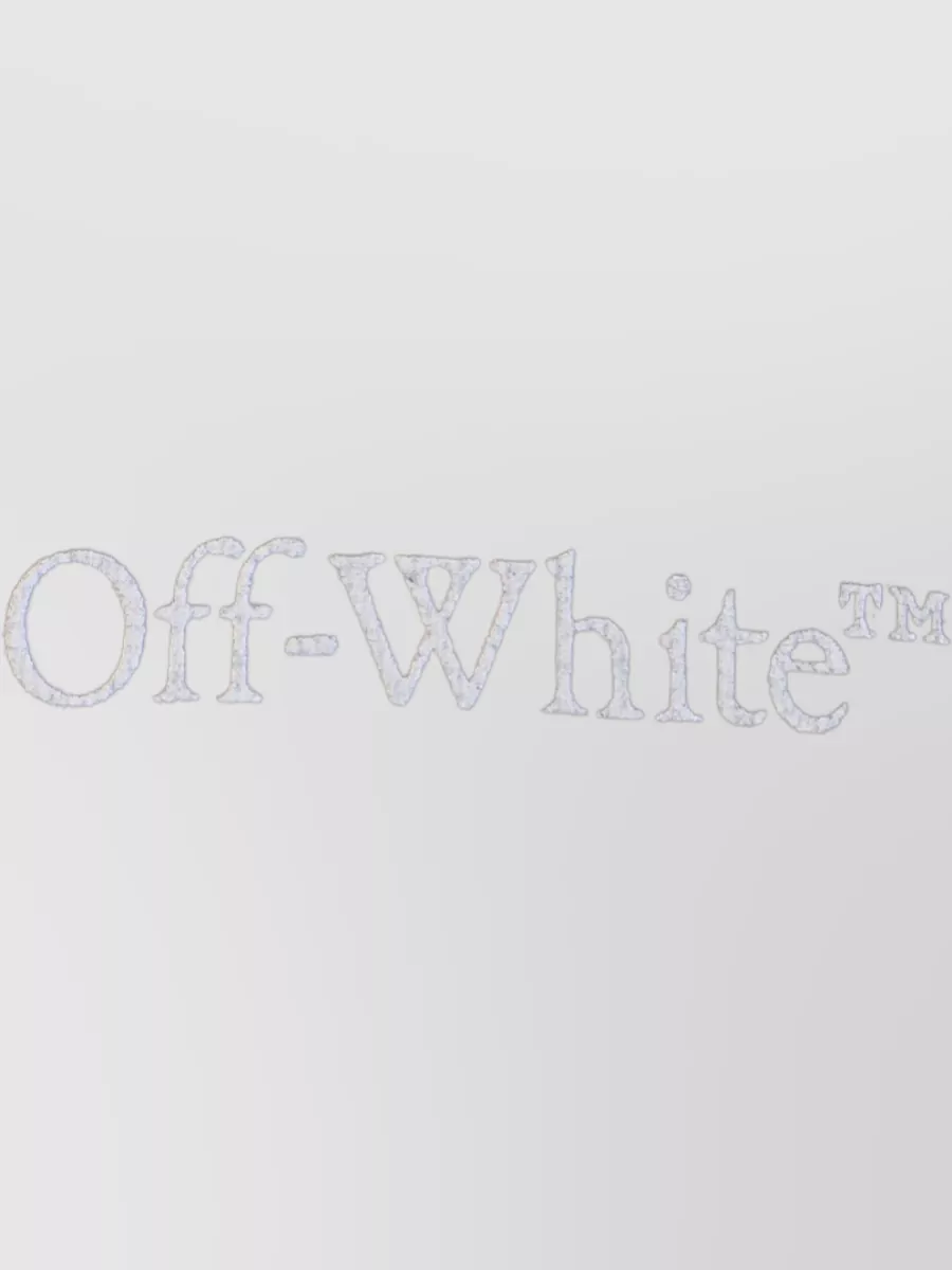 Off-White Cotton Hooded Sweatshirt Graphic Print