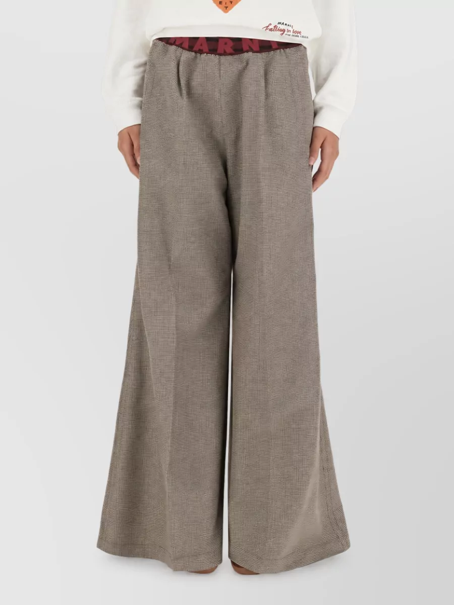 Marni Checked Wide-Leg Trousers