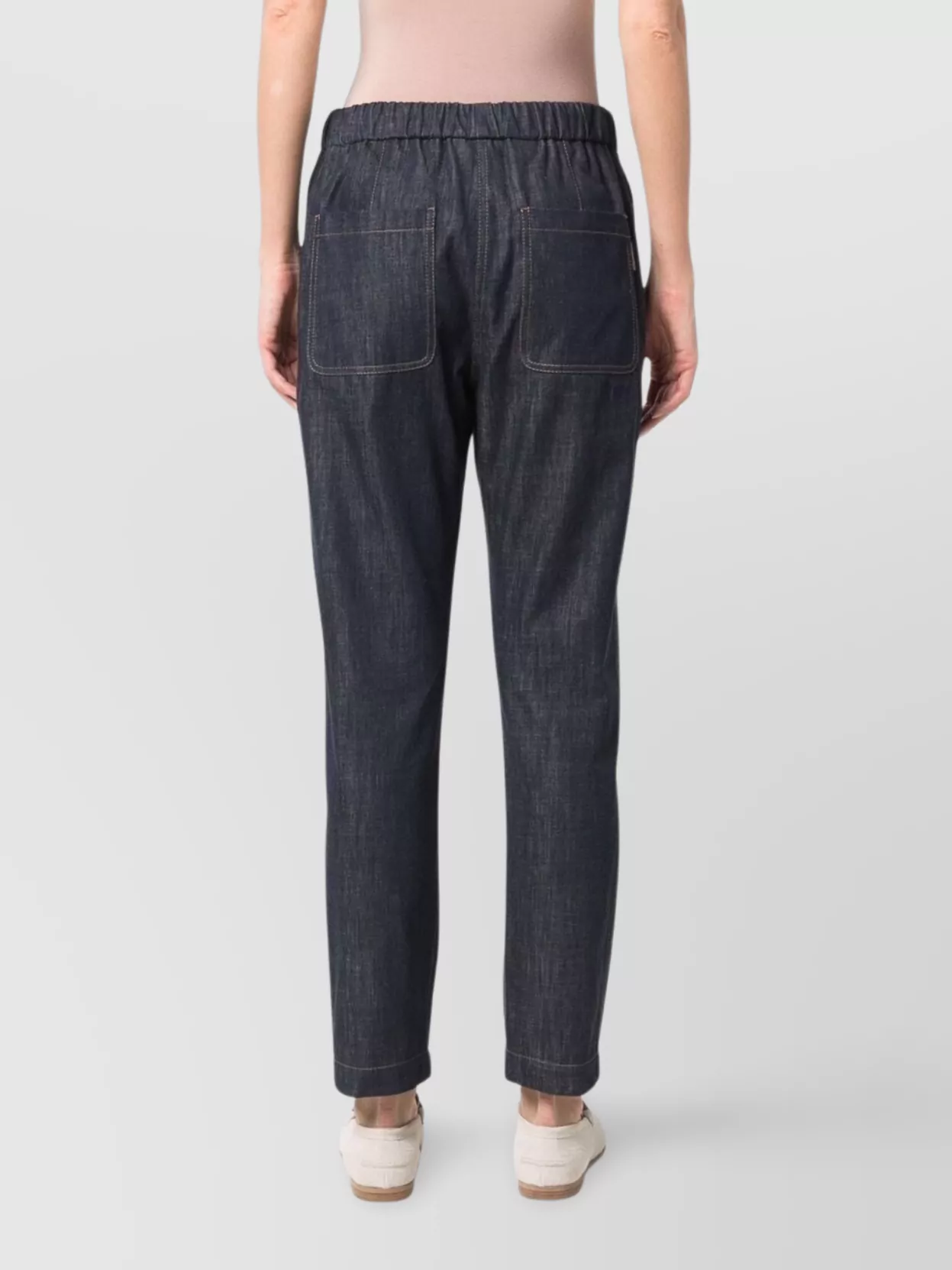 Brunello Cucinelli Cropped Straight Leg Denim Trousers