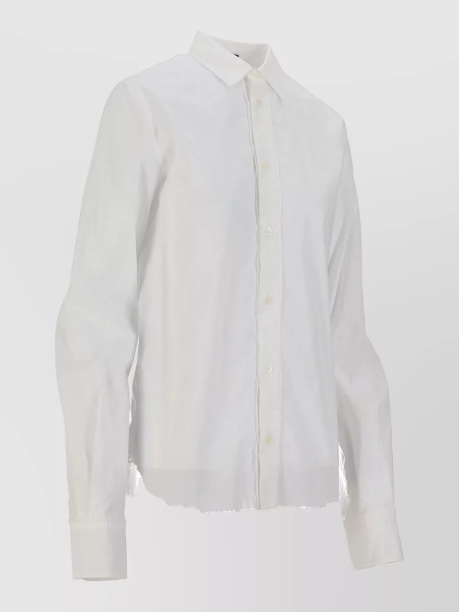 Ann Demeulemeester Long Sleeve Shirt Raw Edges Light Cotton