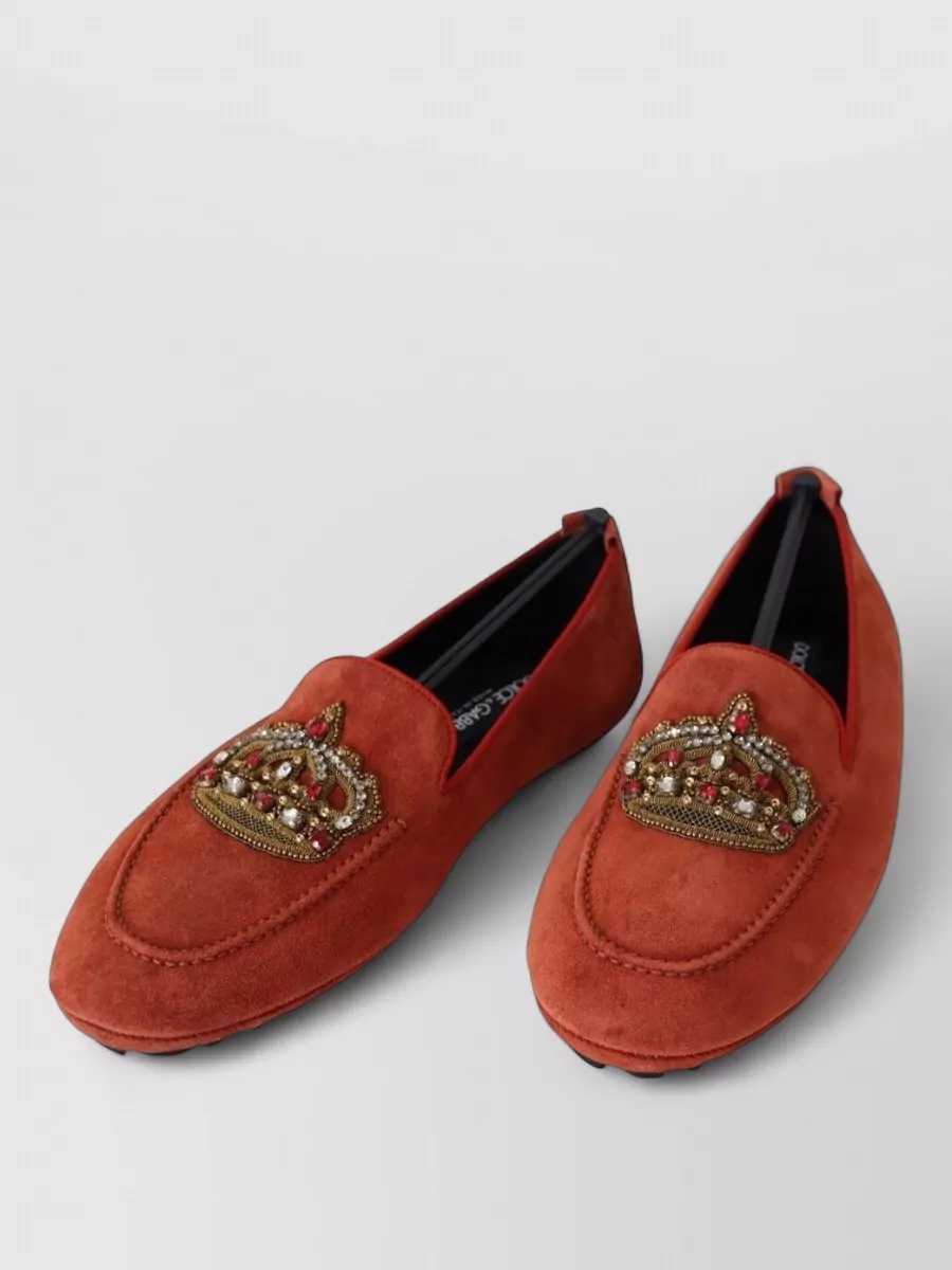 Dolce&Gabbana leather crystal-embellished loafers