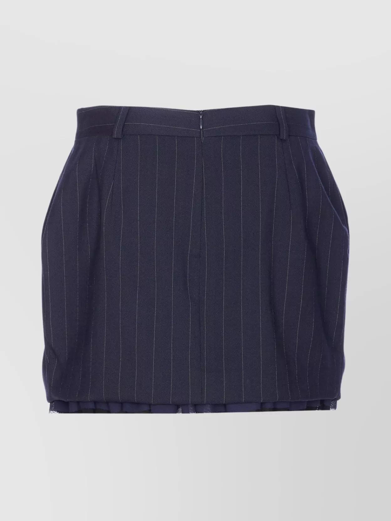 Pinko Mini Skirt With Pinstripe And Pleats In Blue