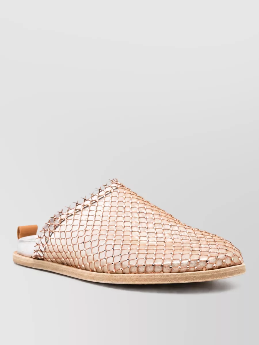 Forte Forte crystal-embellished mesh flat mules