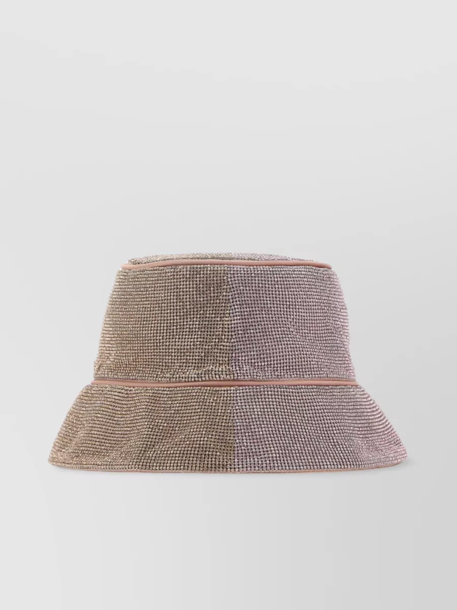 Shop Kara Ornate Embellished Satin Hat In Brown