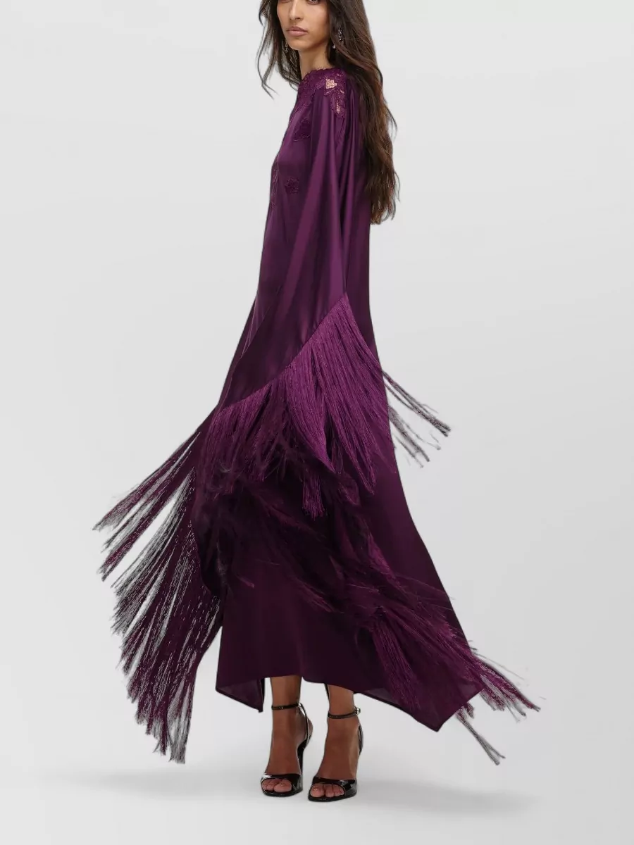 Self-Portrait Draped Asymmetric Maxi Dress