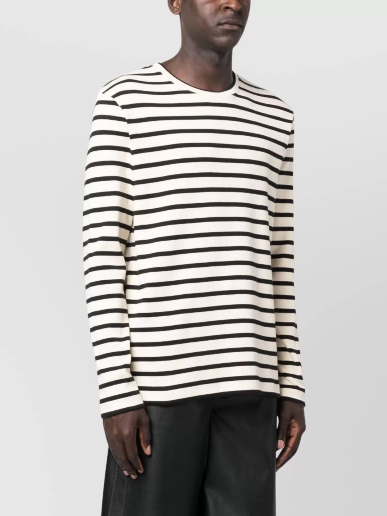 Jil Sander Striped Crew Neck Cotton Sweater