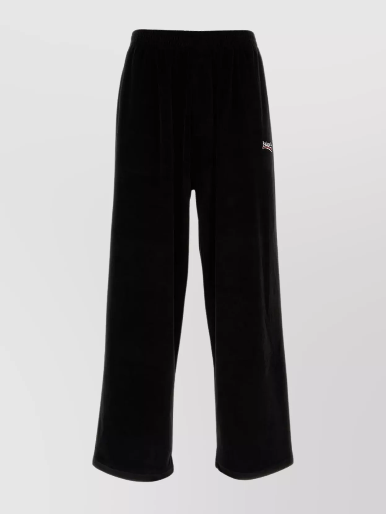 Shop Balenciaga Wide-leg Cotton Velvet Trousers