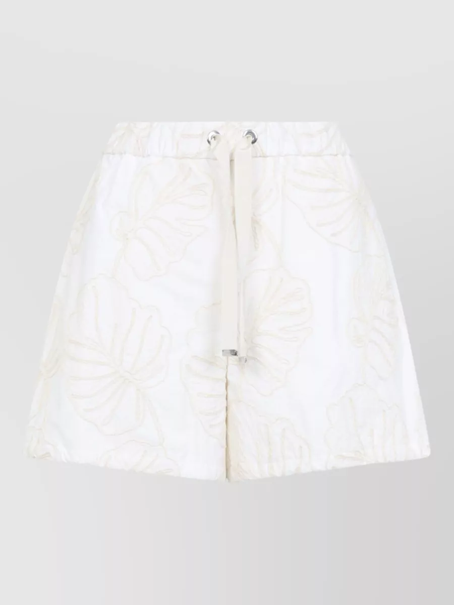 Moncler embroidered knee-length shorts