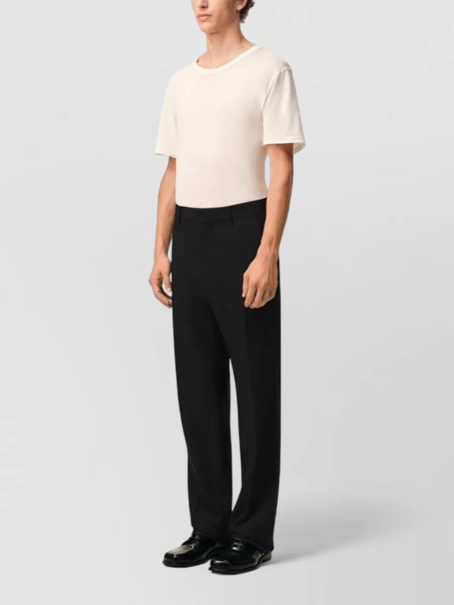 Ami Paris Virgin Wool Straight-Leg Trousers
