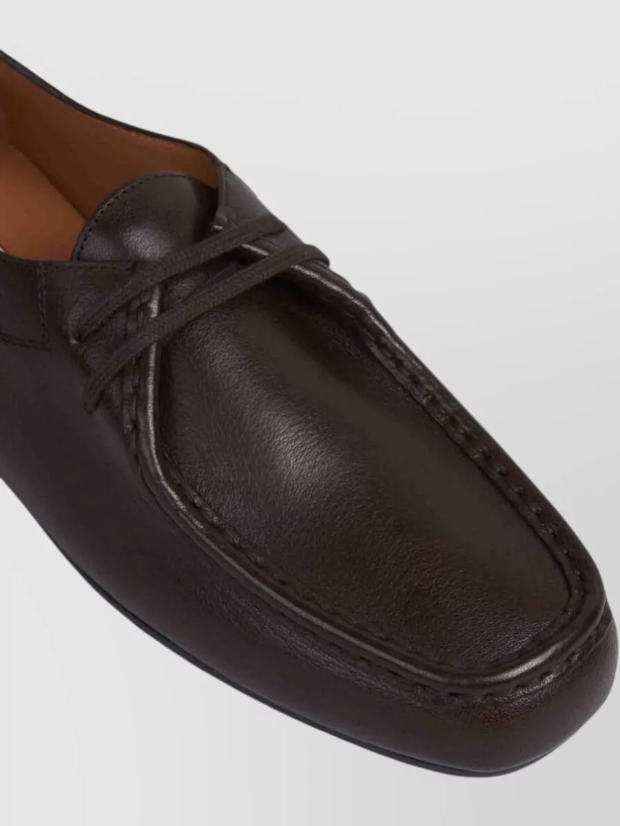 Jil Sander Leather Lace-Up Loafers