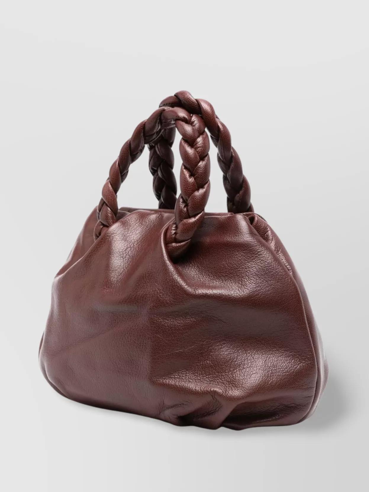 Hereu Medium Leather Handbag With Braided Handles