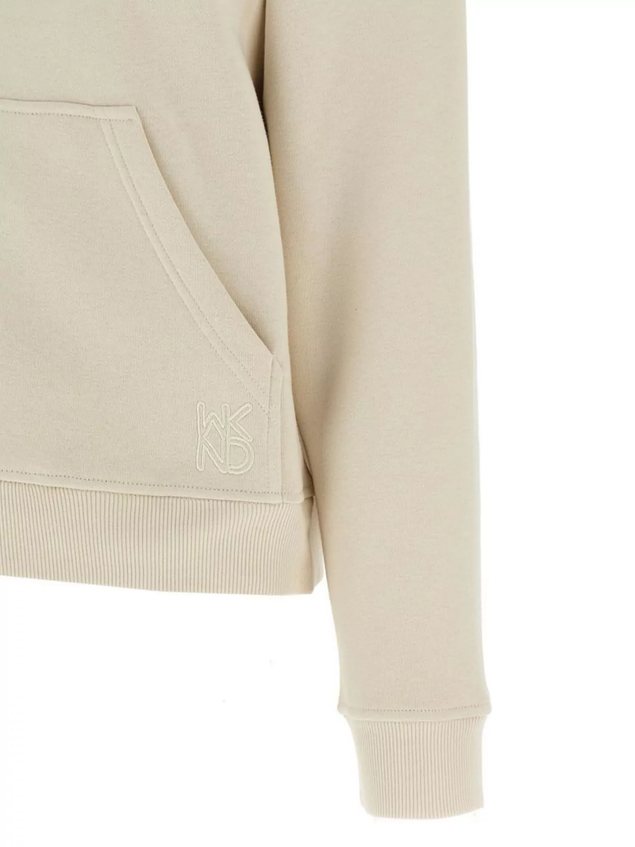 Weekend Max Mara Hooded Sweatshirt With Front Pockets And Ribbed Cuffs In Neutral