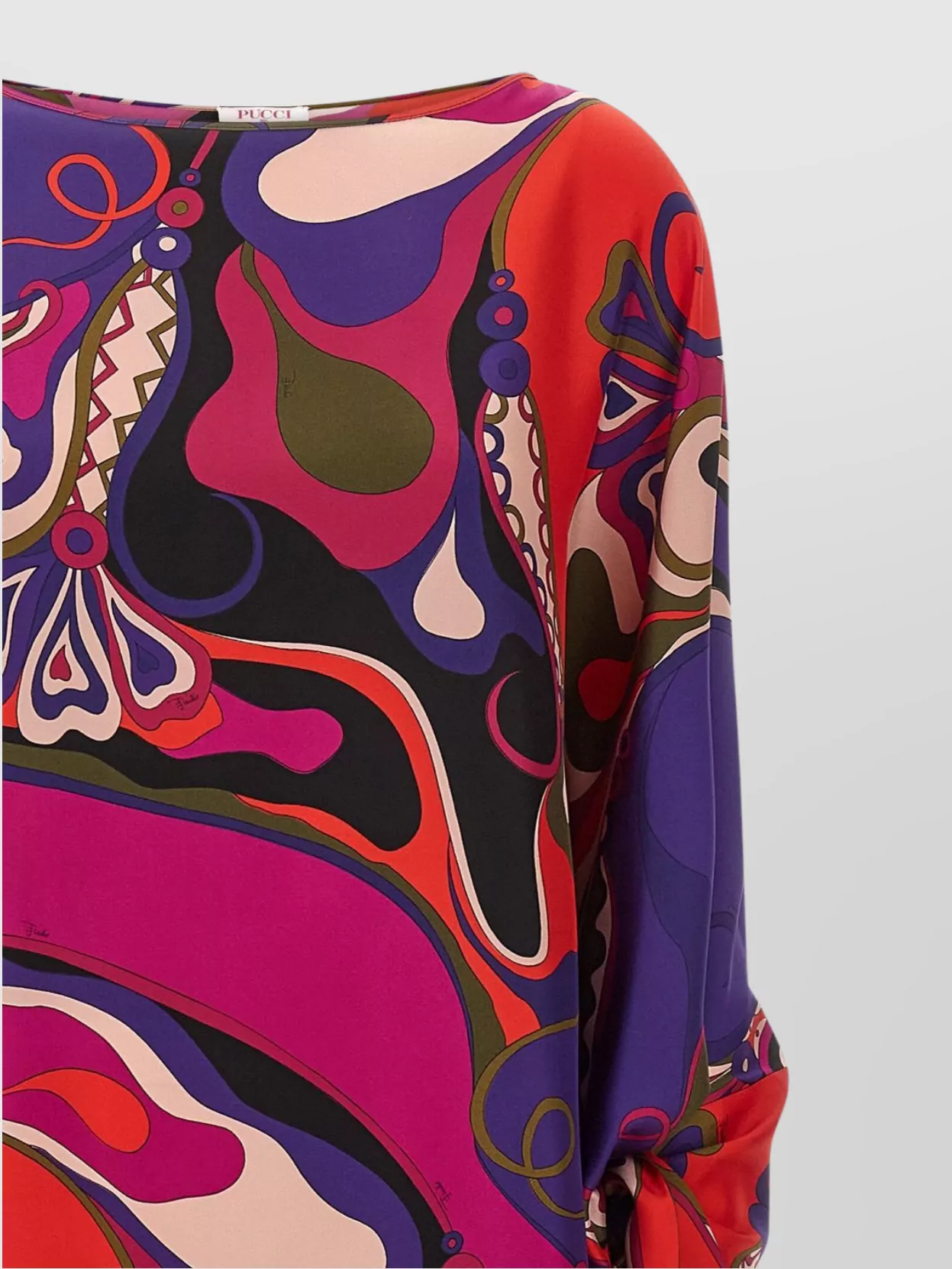 Pucci Floral Print Long Kaftan Bow Detail