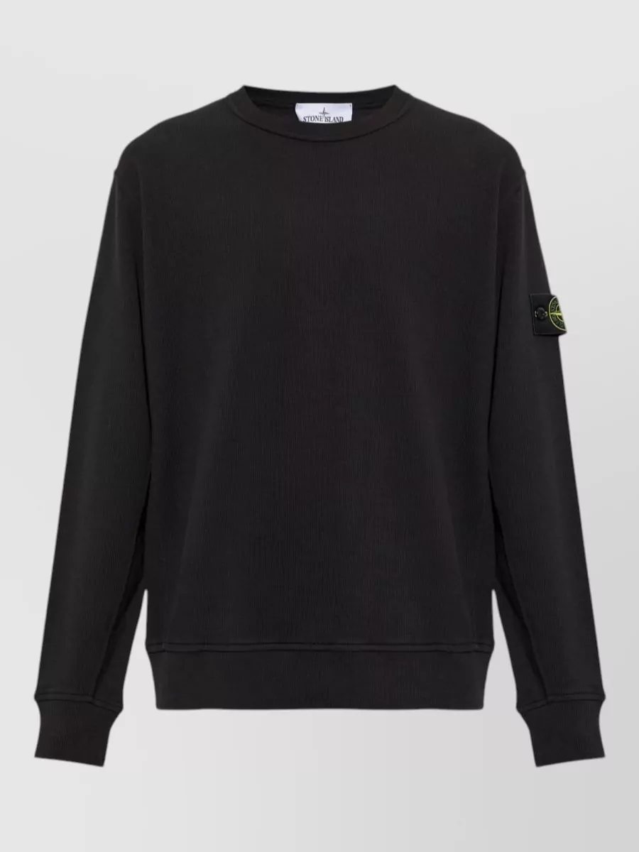 Stone Island cotton logo-patch crewneck sweatshirt