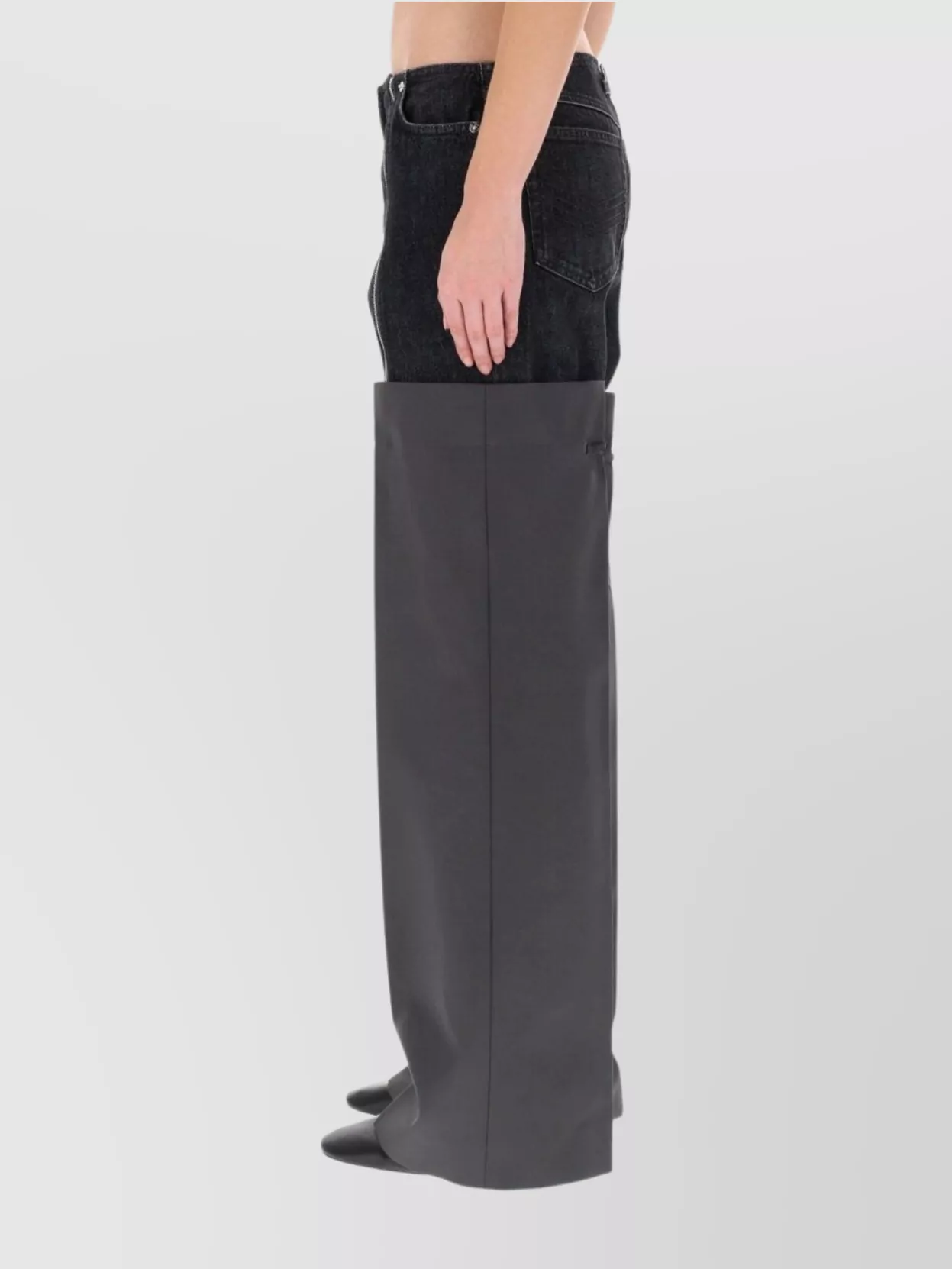 Jean Paul Gaultier Wide Leg Trousers Contrast Panels
