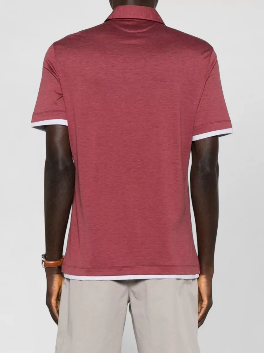 Brunello Cucinelli Cotton Silk Polo Shirt With Contrast Trim