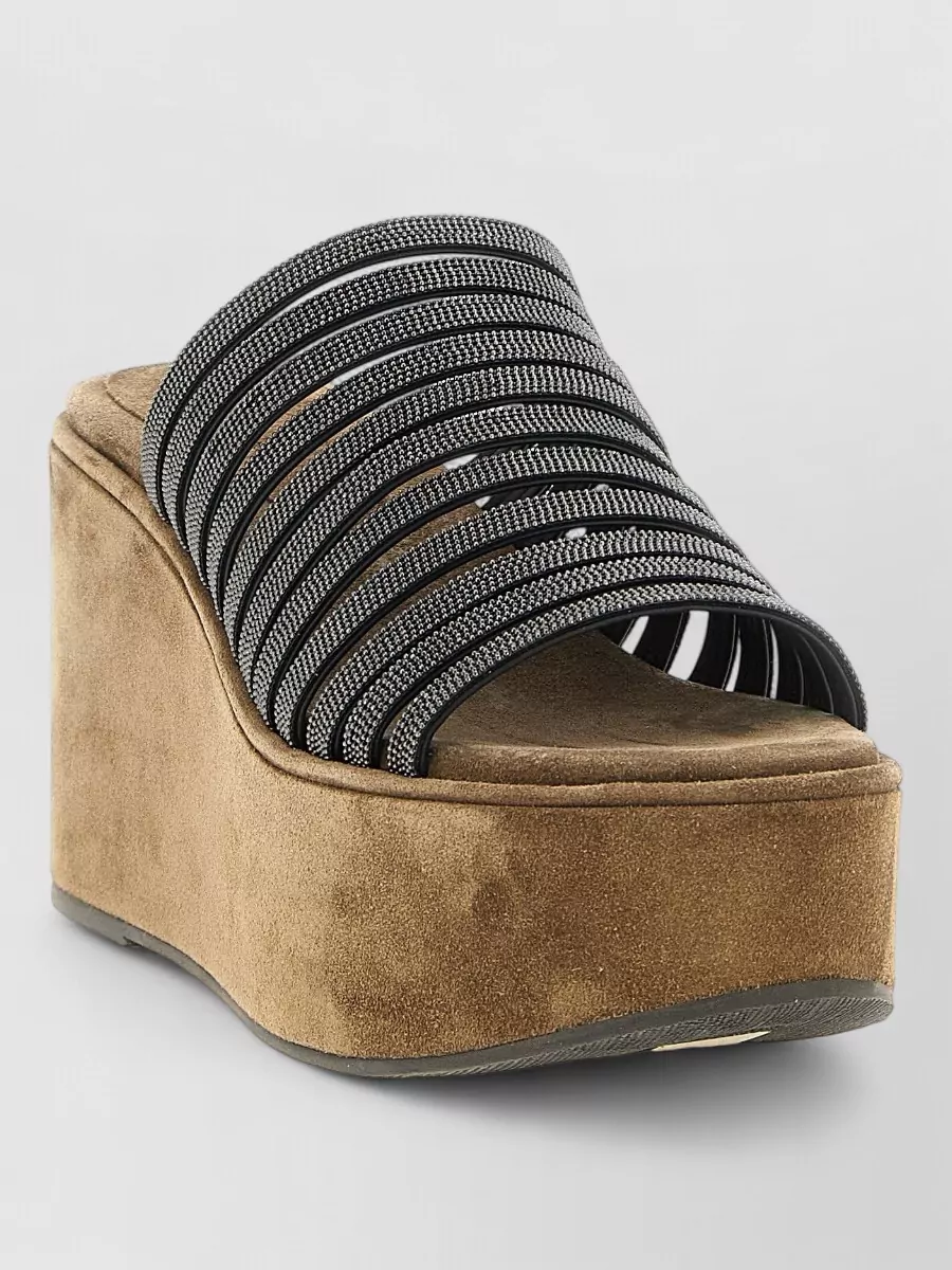 Brunello Cucinelli Leather Platform Sandals