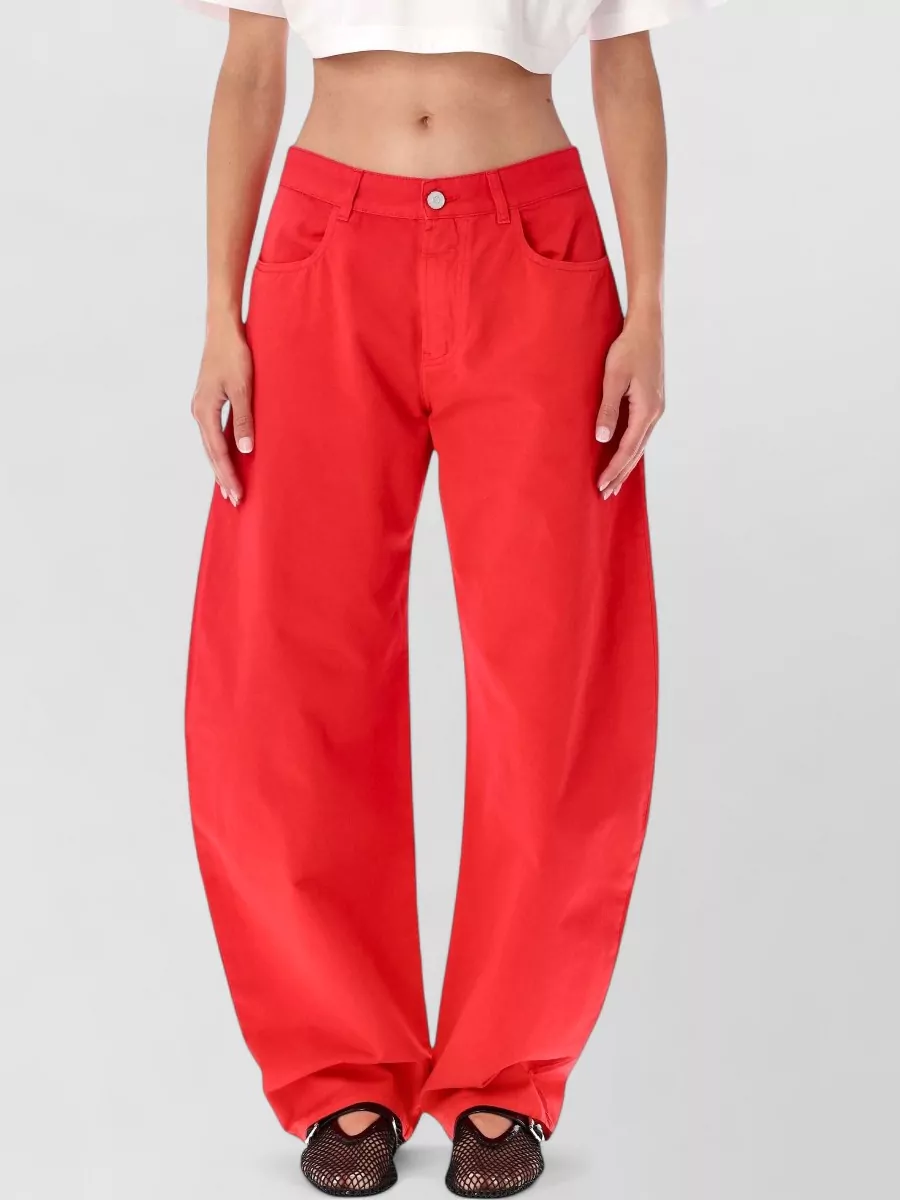 Alaïa denim high-rise rounded-leg jeans