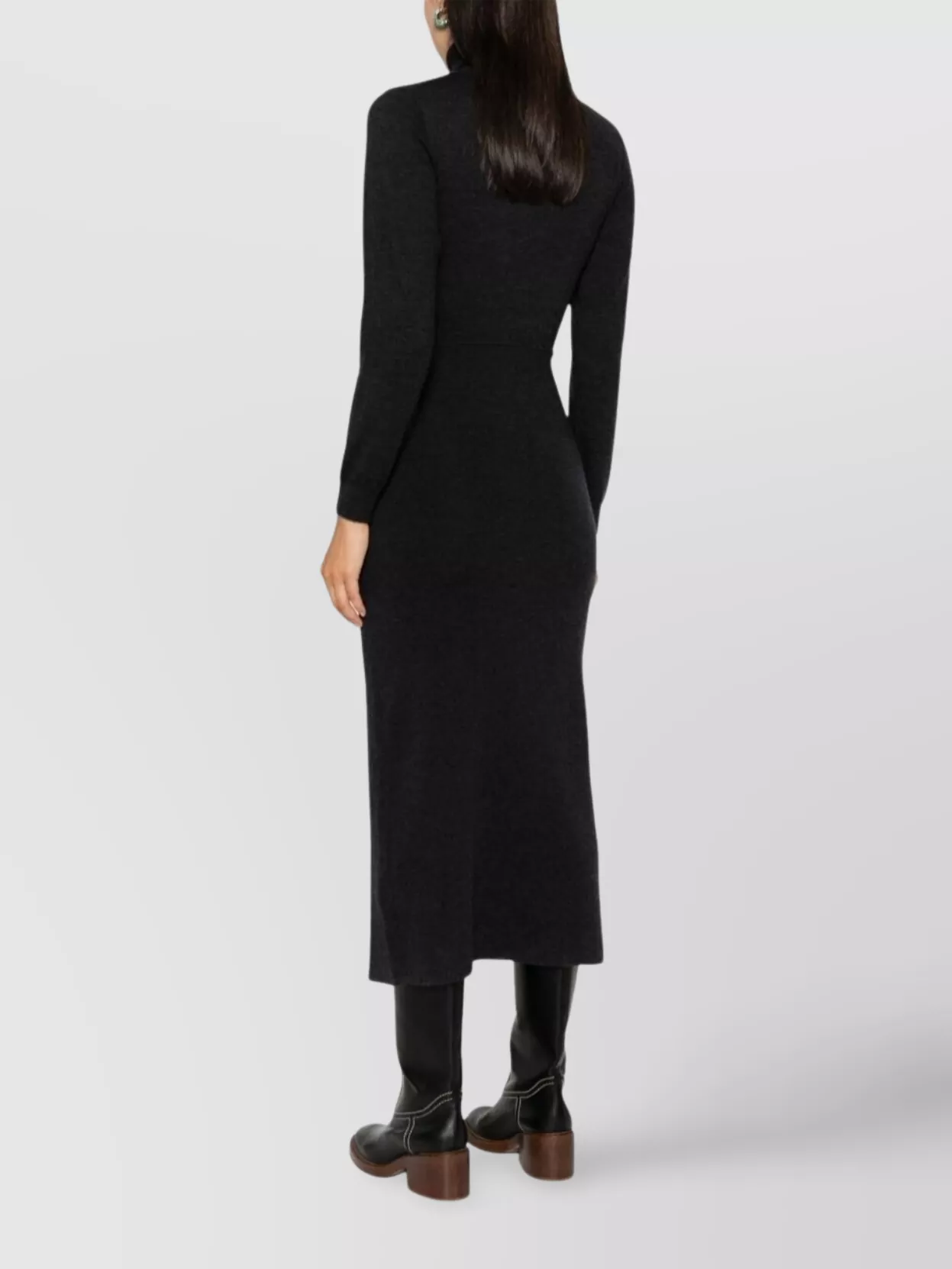 Parosh Knit Midi Dress Featuring Asymmetric Detail