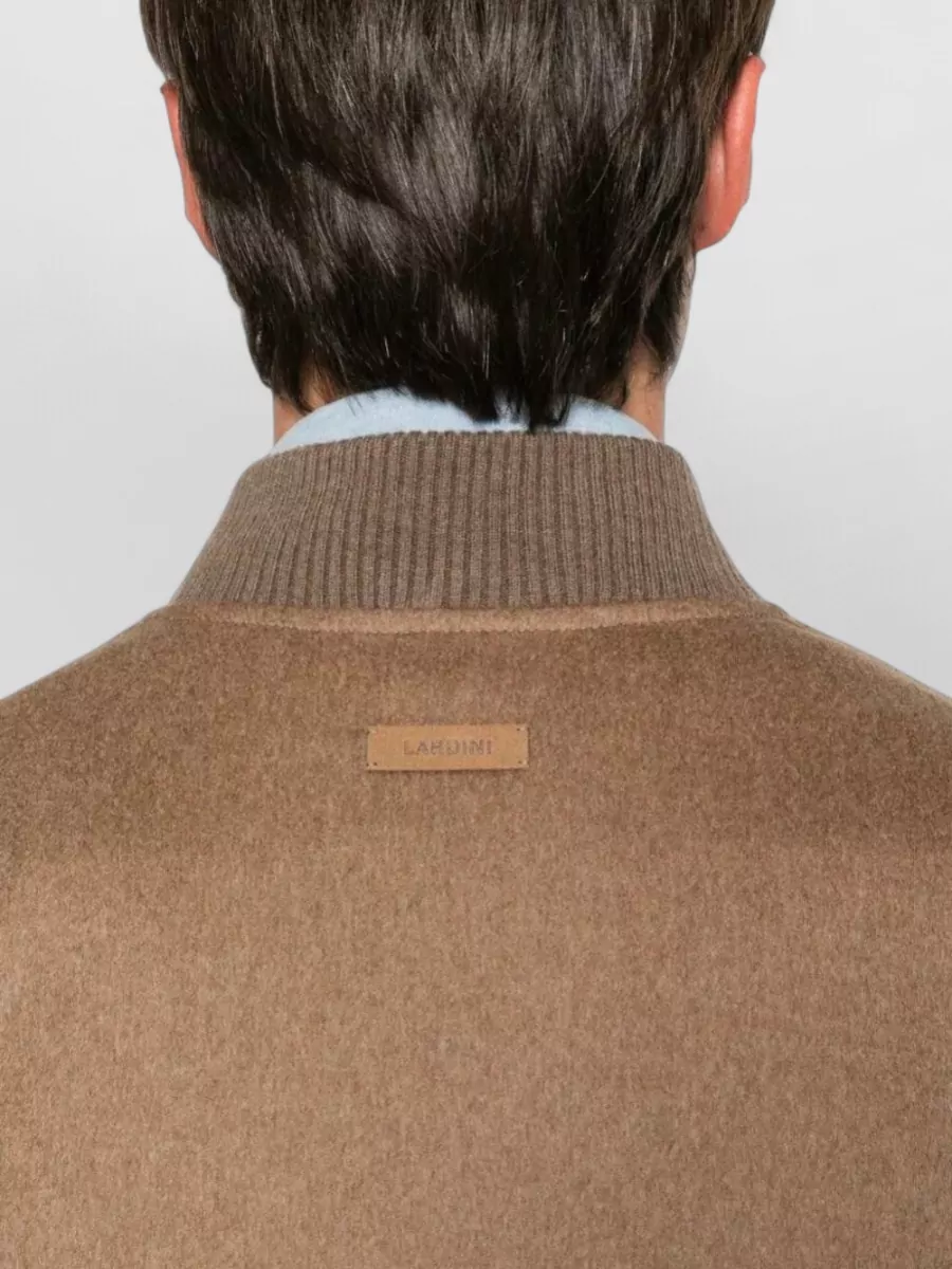Lardini Wool Zip-Up Bomber Jacket