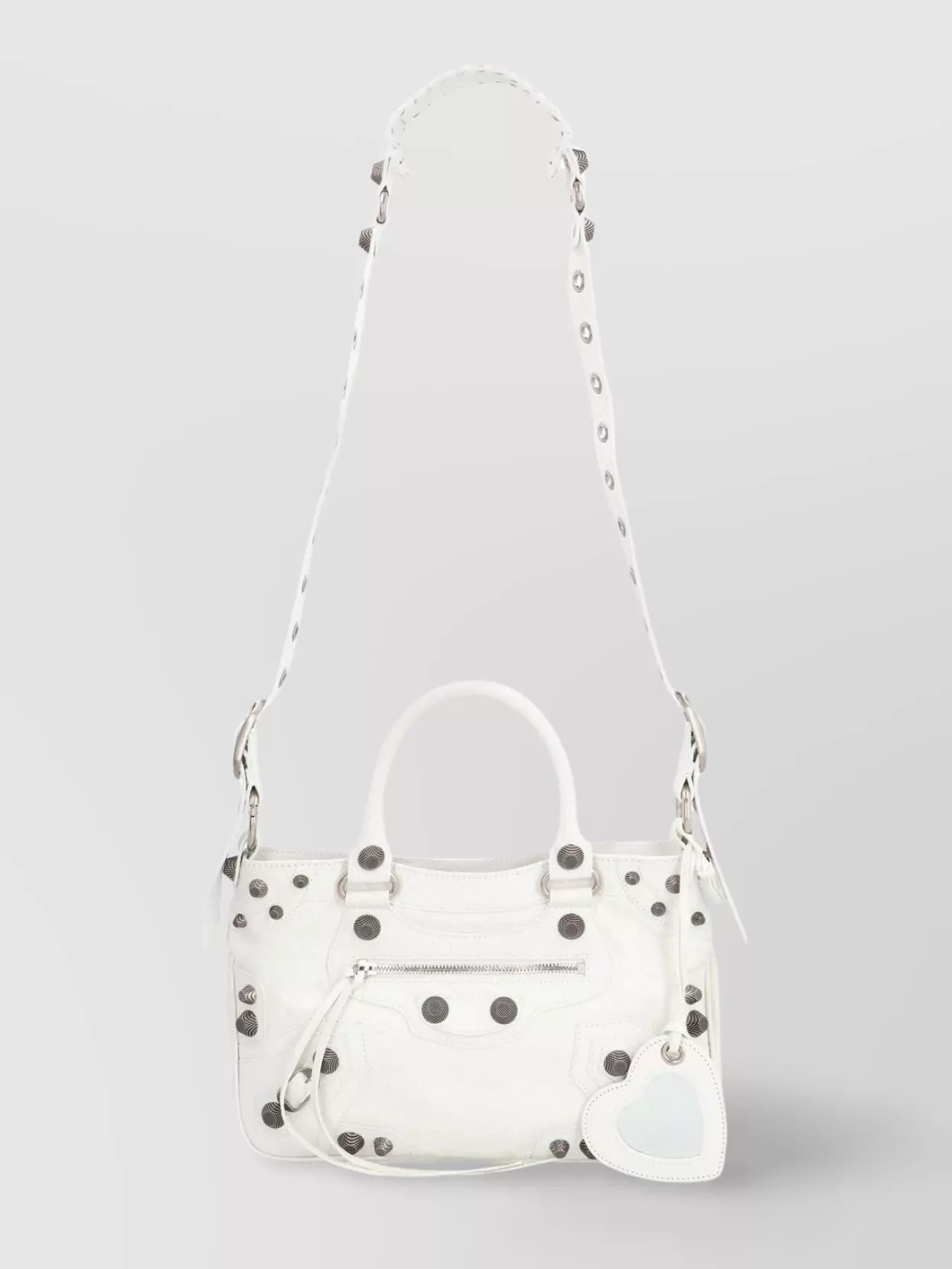 Balenciaga Green Leather Shoulder Handbag With Magnetic Closure And Metal Details
