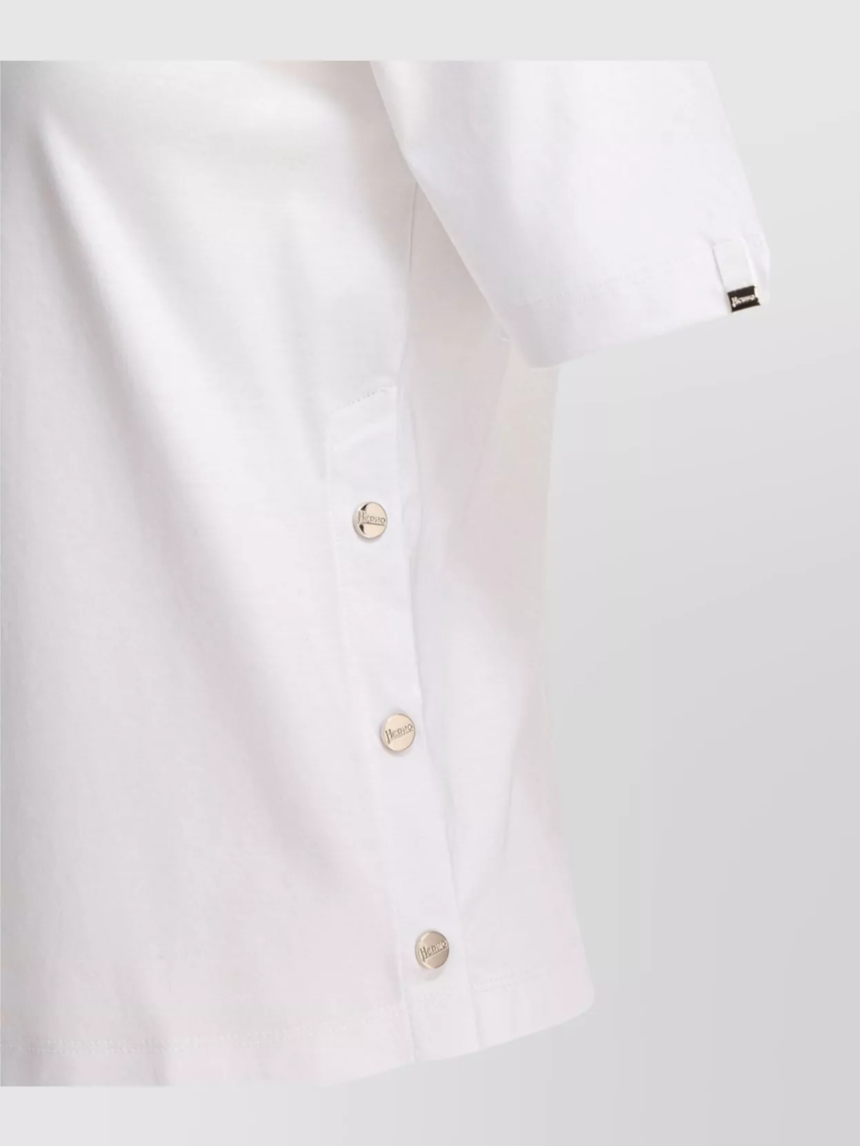 Herno Buttoned Round Neck Short Sleeve Soft Texture