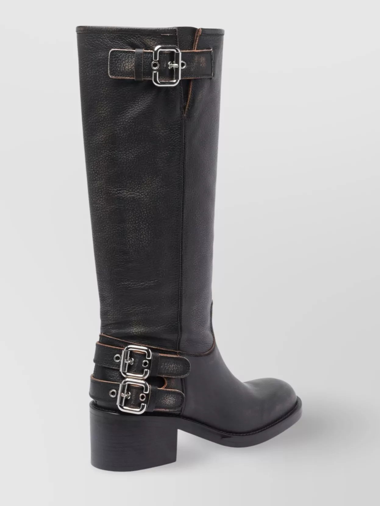 Chloé High Leather Block Heel Ankle Boots