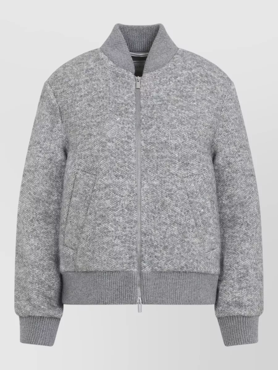 Peserico bouclé bomber jacket