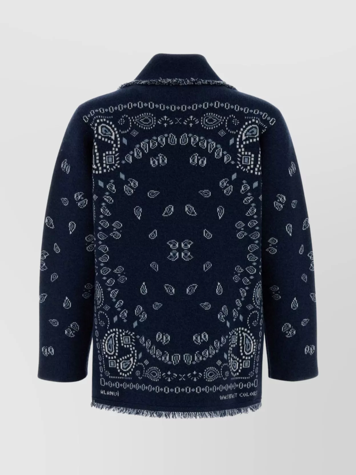 Alanui Oversized Cardigan With Shawl Collar And Fringes In Blue