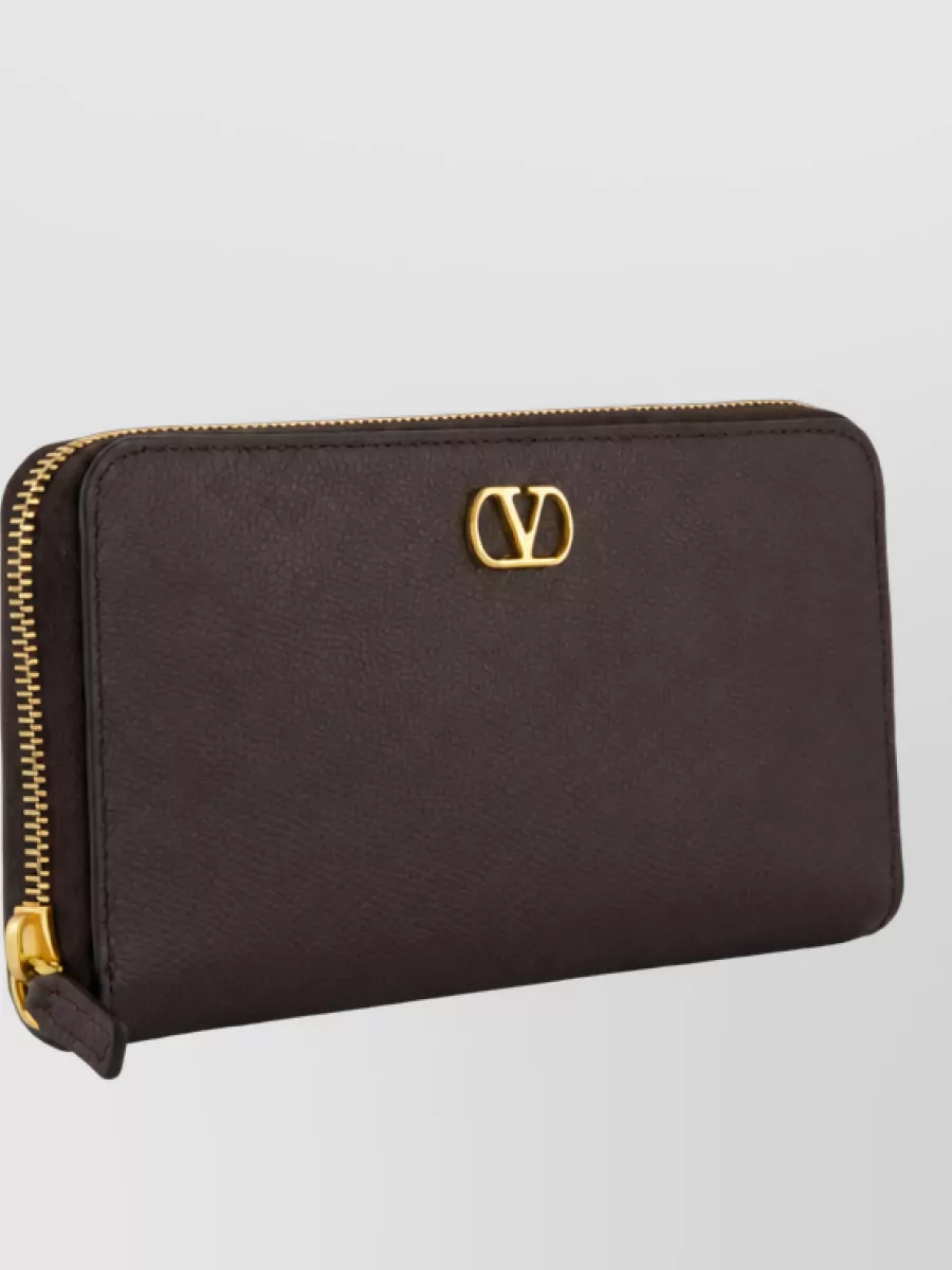Valentino Garavani Leather Zip Wallet