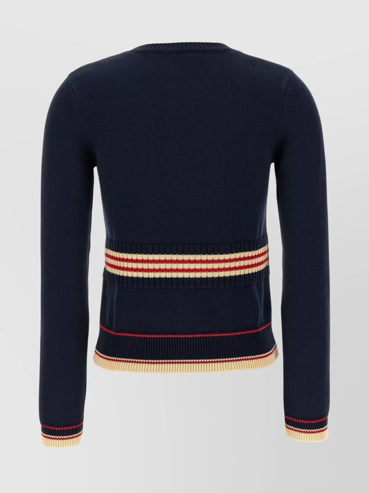 Valentino Cotton Sweater Crew Neck Long Sleeves In Blue