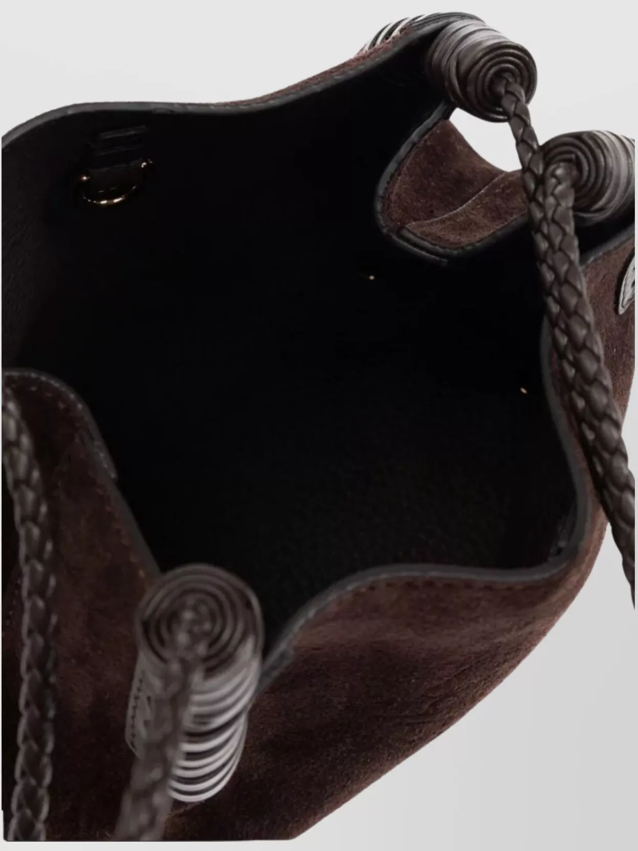 Etro Suede Shoulder Bag Braided Handles