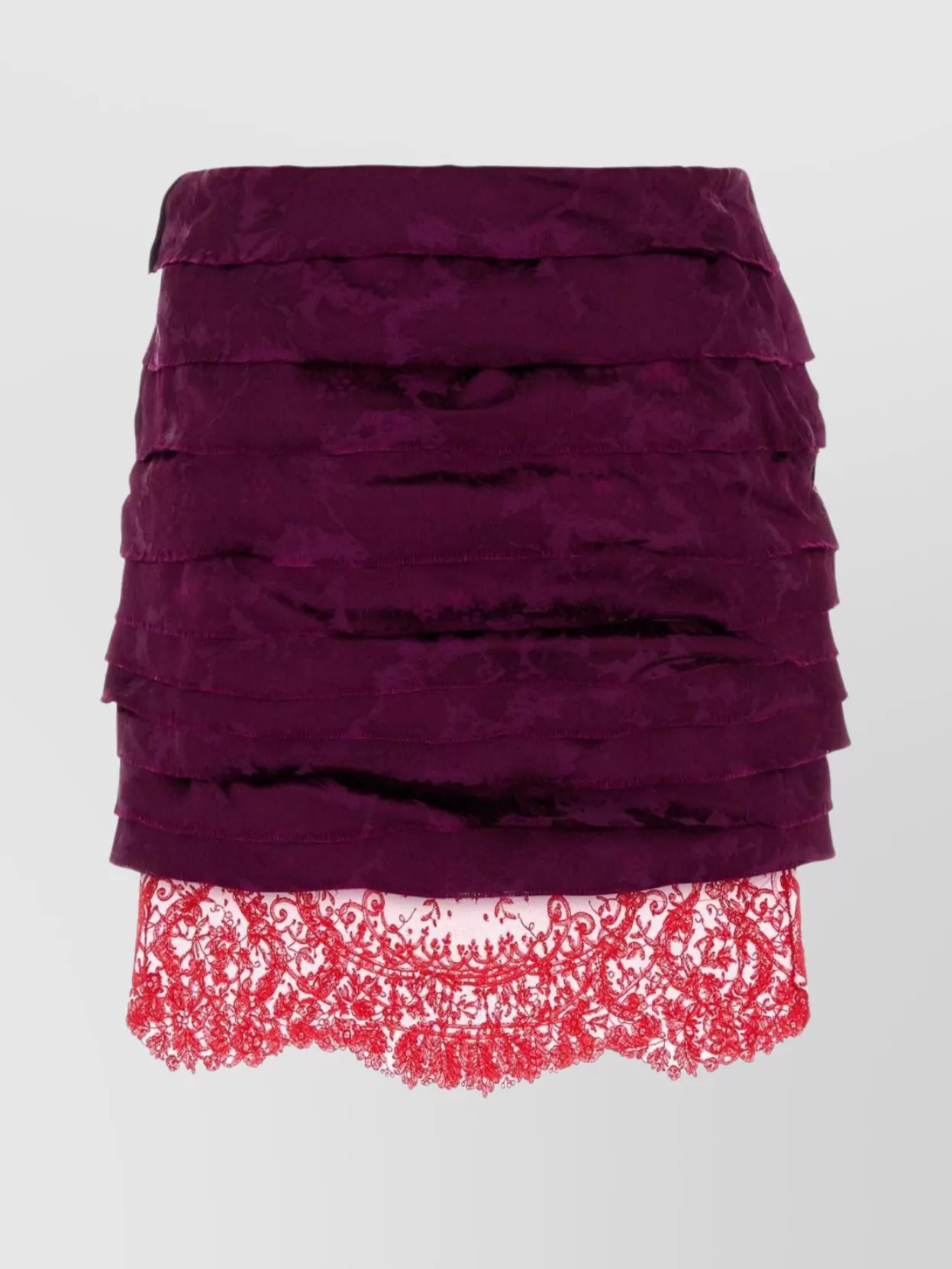 Saint Laurent Textured Jacquard Layered Mini Skirt In Multi