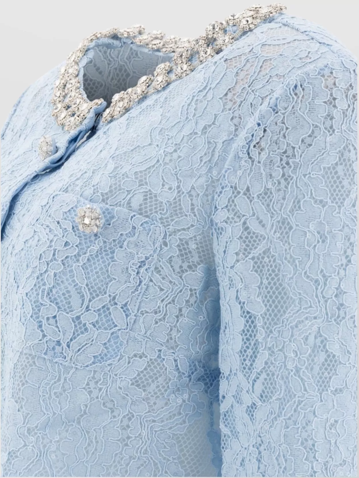 Self-portrait Cropped Lace Jacket Embellished Buttons