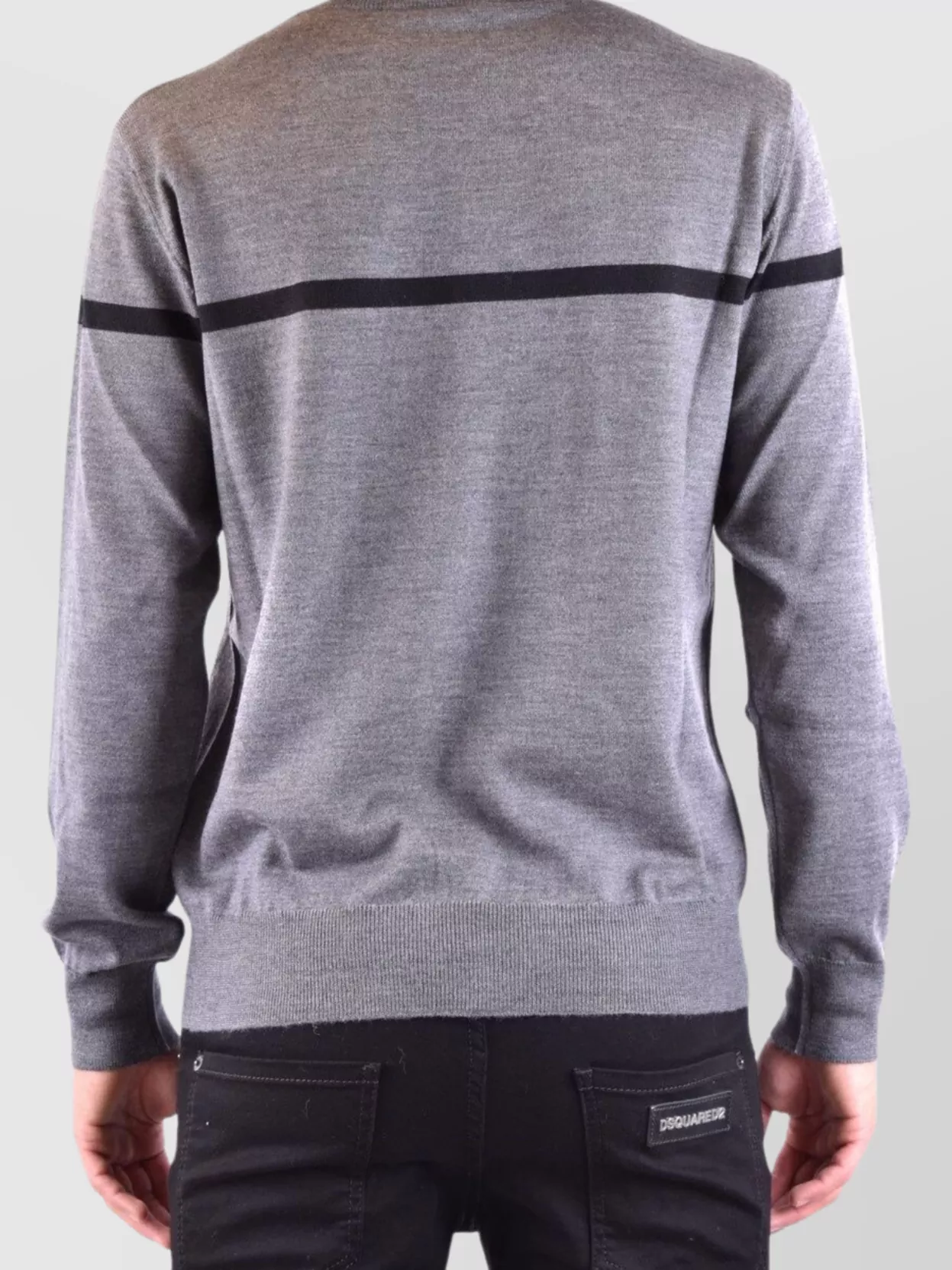 Dsquared2 Virgin Wool D2 Line Crew-neck Sweater In Gray