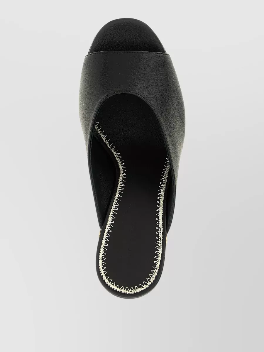 Magda Butrym Leather Studded Wedge Mules