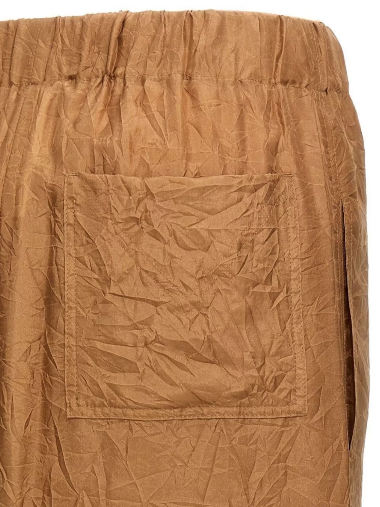 Max Mara Crinkled Texture Midi Skirt With Elastic Waistband