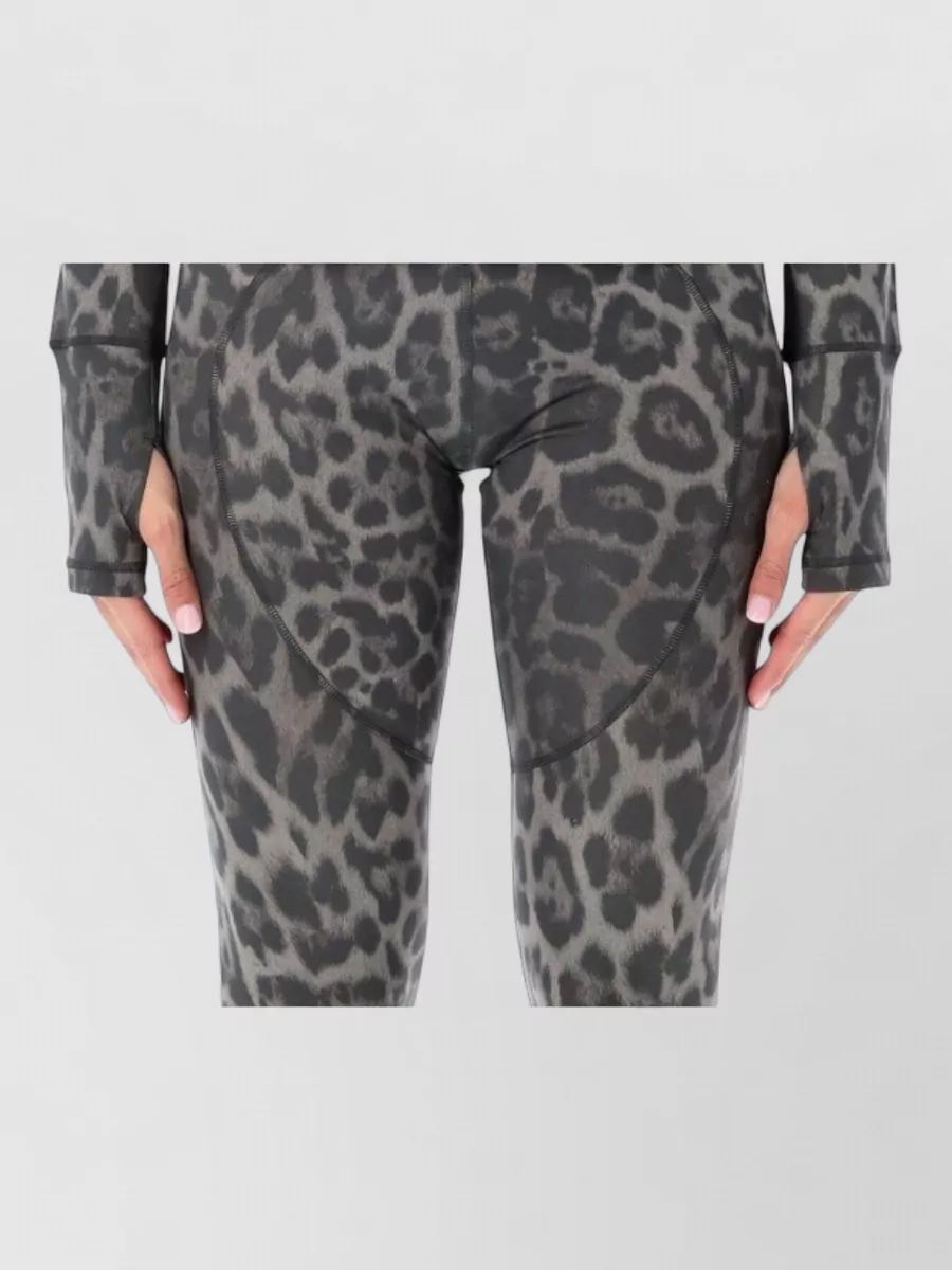 Adidas by Stella McCartney leopard-print slim-fit zip jacket
