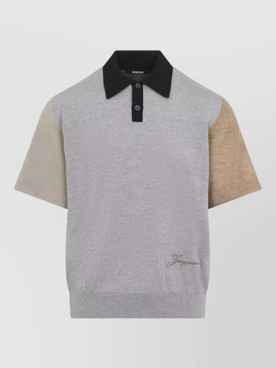 Jacquemus Merino Wool Paneled Polo Shirt