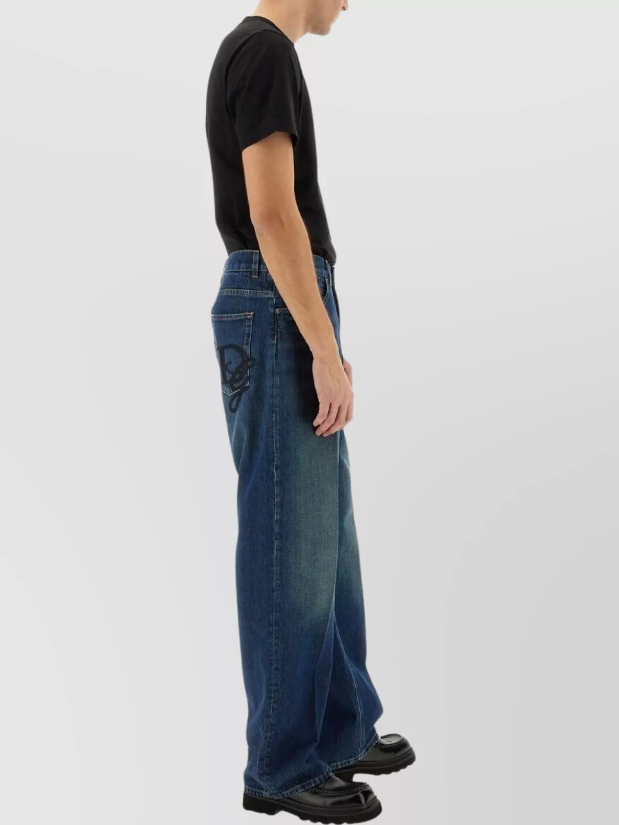 Dolce&Gabbana Oversize Denim Jeans With Faded Detail
